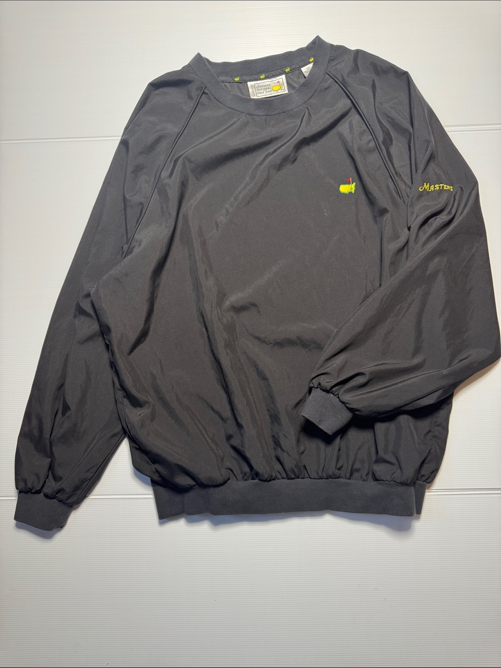 Vintage Slazenger Masters Windbreaker Black Crewneck Iconic Logo Side Pockets XL